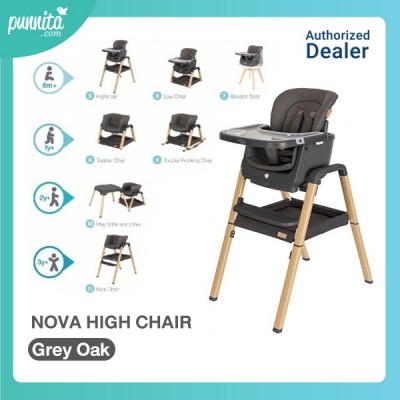 Tutti Bambini NOVA HIGH CHAIR เก้าอี้เด็กโยกได้นำเข้าจากอังกฤษ - Grey Oak